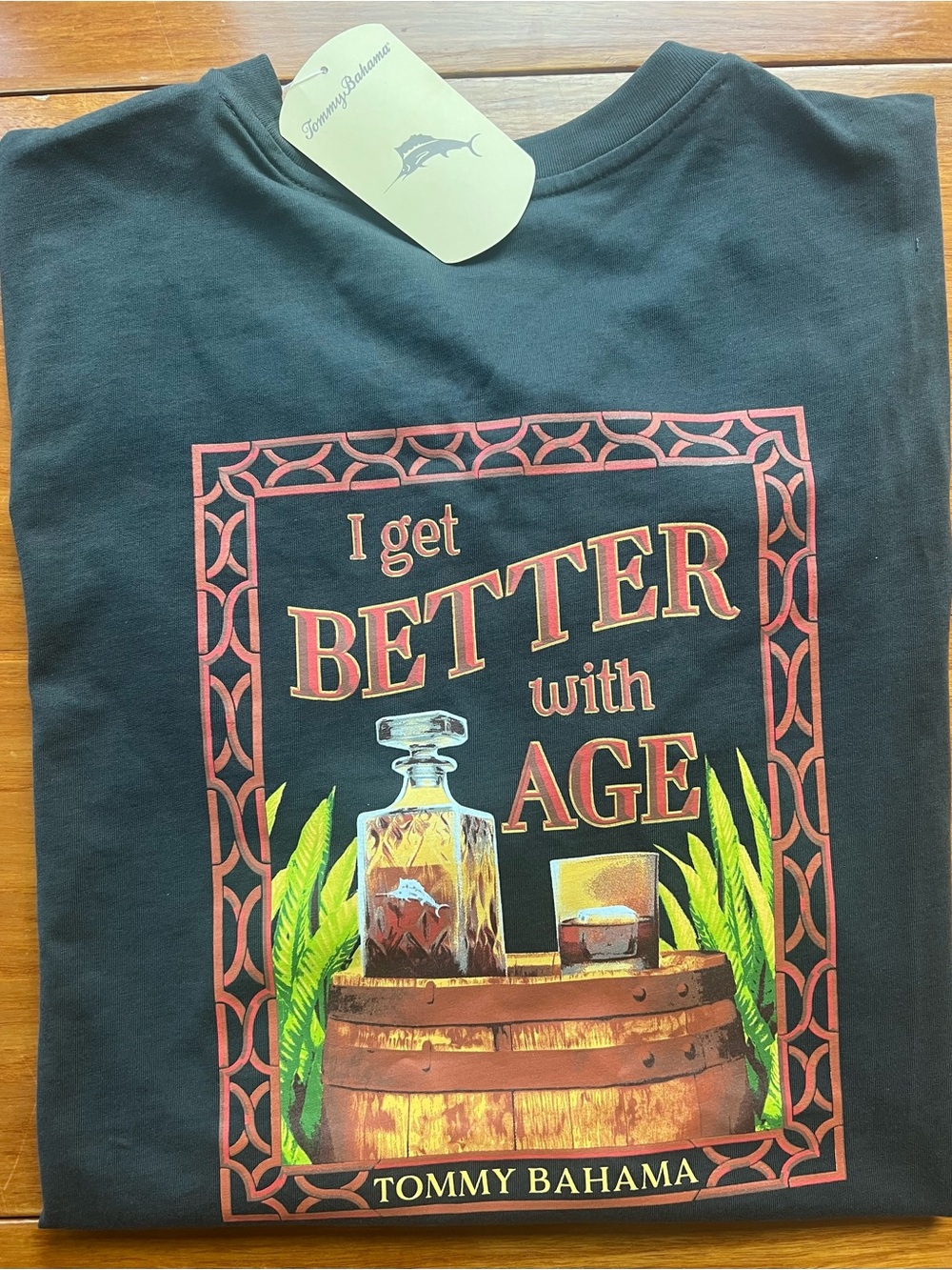 Tommy Bahama Men's Tee Shirt SZ  XL 100% Cotton Better With Age NWT Coal